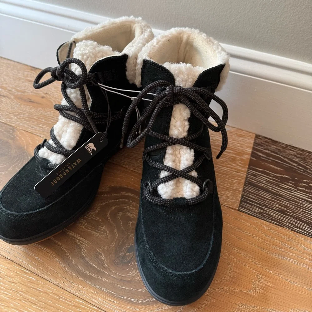 SOREL Evie Cozy Lace Boots Women's size 10 Jet Black nwt - Picture 7 of 12